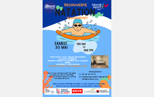 Découverte de la natation Handisport le 30 mai de 15h à 17H